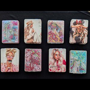 Fabulous FASHION COMPACT with Mirror -- Shimmery Paisley or Fashion Girl Design